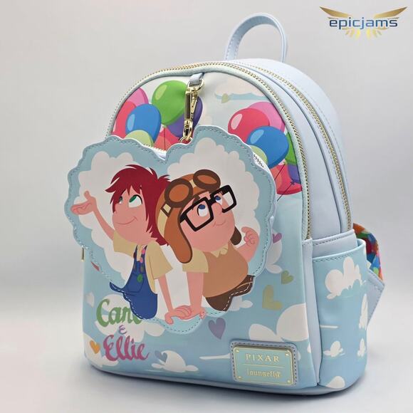 Loungefly Disney Pixar Up Carl & Ellie Balloon Mini Backpack Bag with Coin Purse - Picture 3 of 7